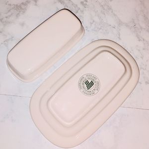 Longaberger  Heritage Green Butter dish 1/4 LB